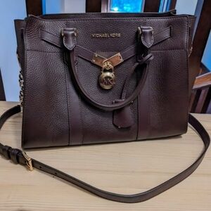 Michael Kors Purple Satchel with Gold Hardware